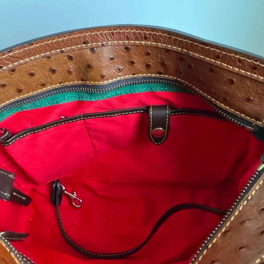 Dooney & Bourke Ostrich Exotic
Leather Medium Pocket Satchel (OT977) - Picture 13 of 15